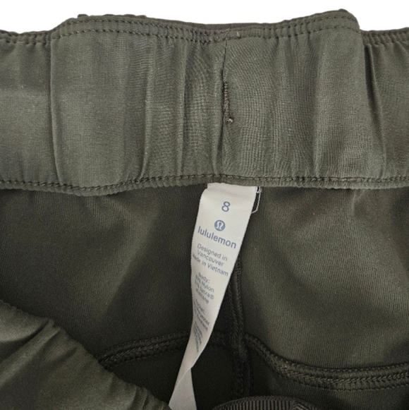 Lululemon Athletica Olive Green On The Fly 7/8 Women's Pants - Picture 4 of 10